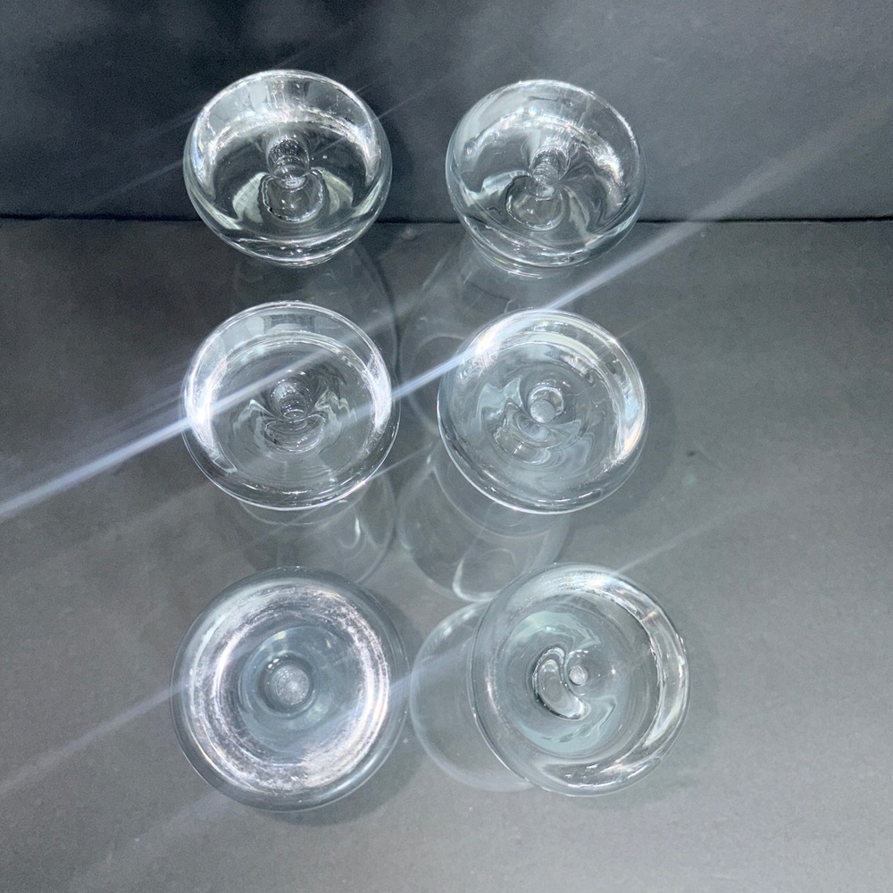 Set of 6 Crate and Barrel Crystal Krosno Bubble Base Pilsner Glasses Poland - Picture 11 of 16